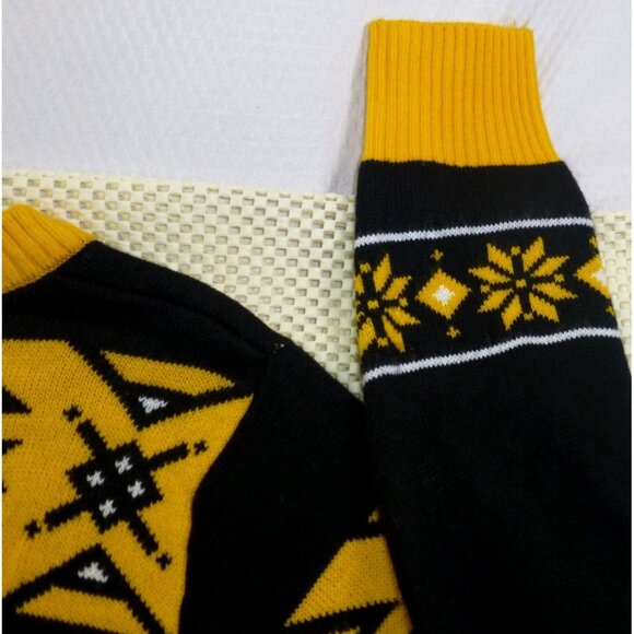 NFL Steelers V-Neck Ugly Christmas Sweater Size M Black & Gold Knit - Picture 8 of 8